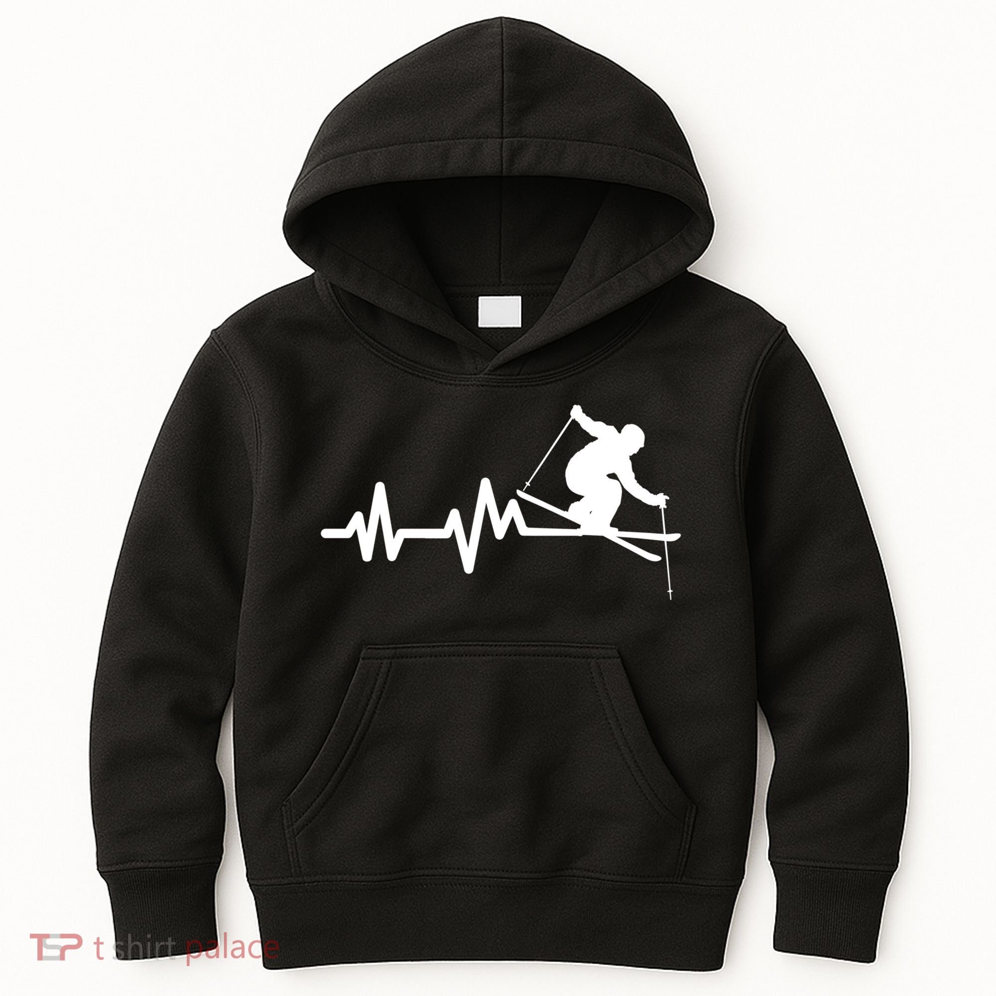 Ski Heartbeat Skiing Skier Great Gift Kids Hoodie