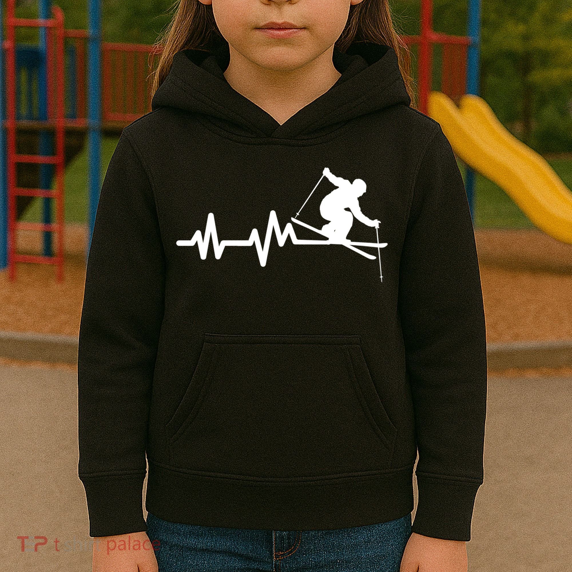 Ski Heartbeat Skiing Skier Great Gift Kids Hoodie