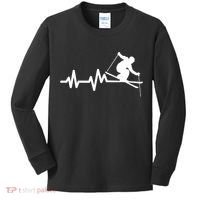 Ski Heartbeat Skiing Skier Great Gift Kids Long Sleeve Shirt thumb 0
