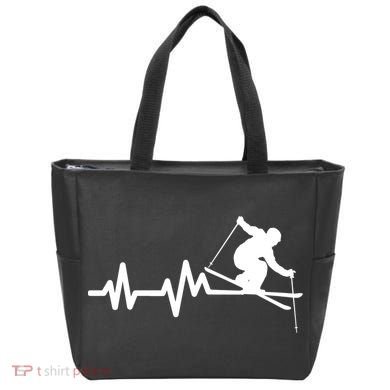 Ski Heartbeat Skiing Skier Great Gift Tote Bag