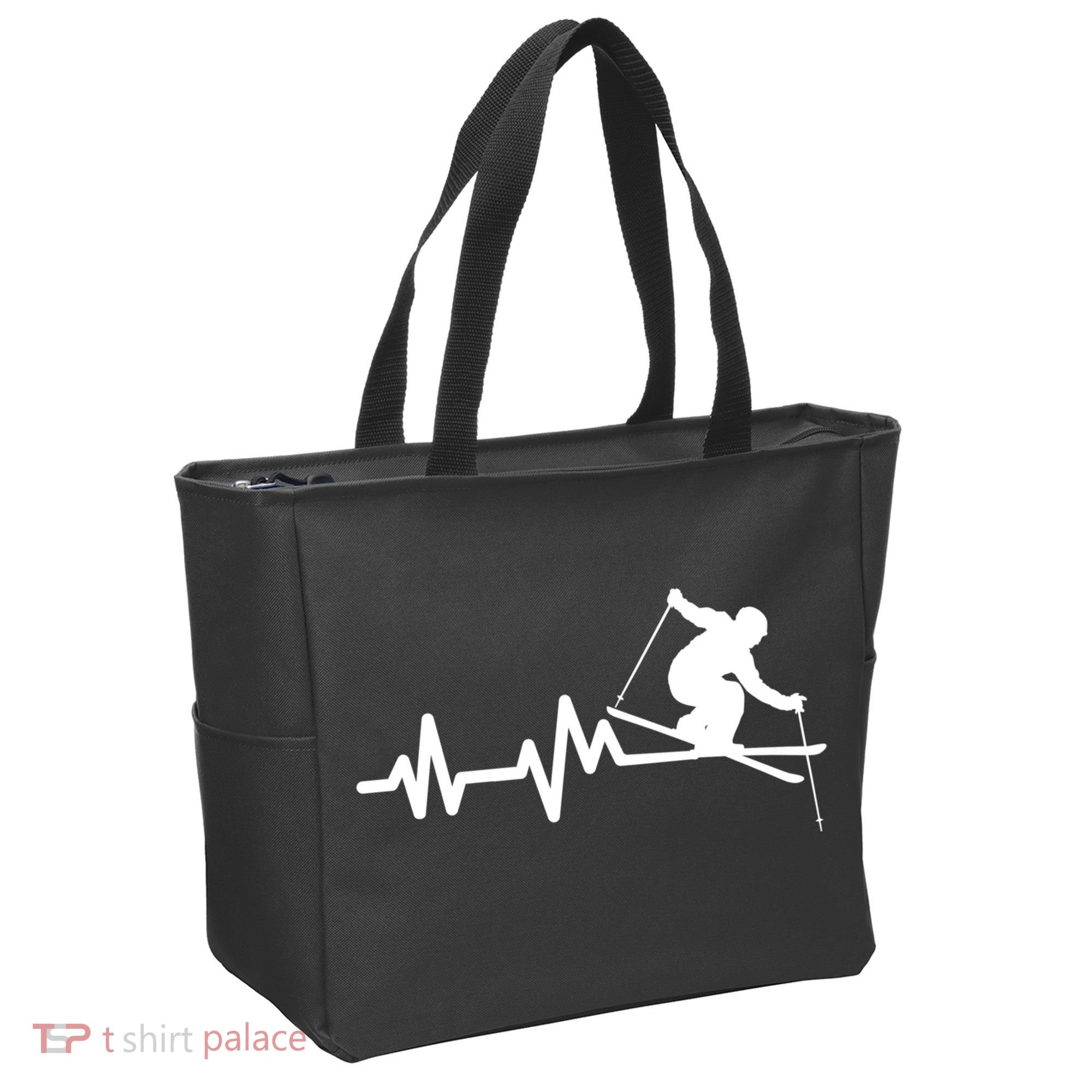 Ski Heartbeat Skiing Skier Great Gift Tote Bag