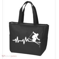 Ski Heartbeat Skiing Skier Great Gift Tote Bag thumb 3