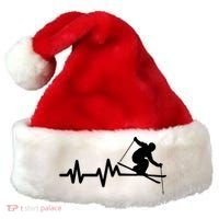 Ski Heartbeat Skiing Skier Great Gift Santa Hat thumb 0