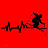 Ski Heartbeat Skiing Skier Great Gift Santa Hat thumb 1