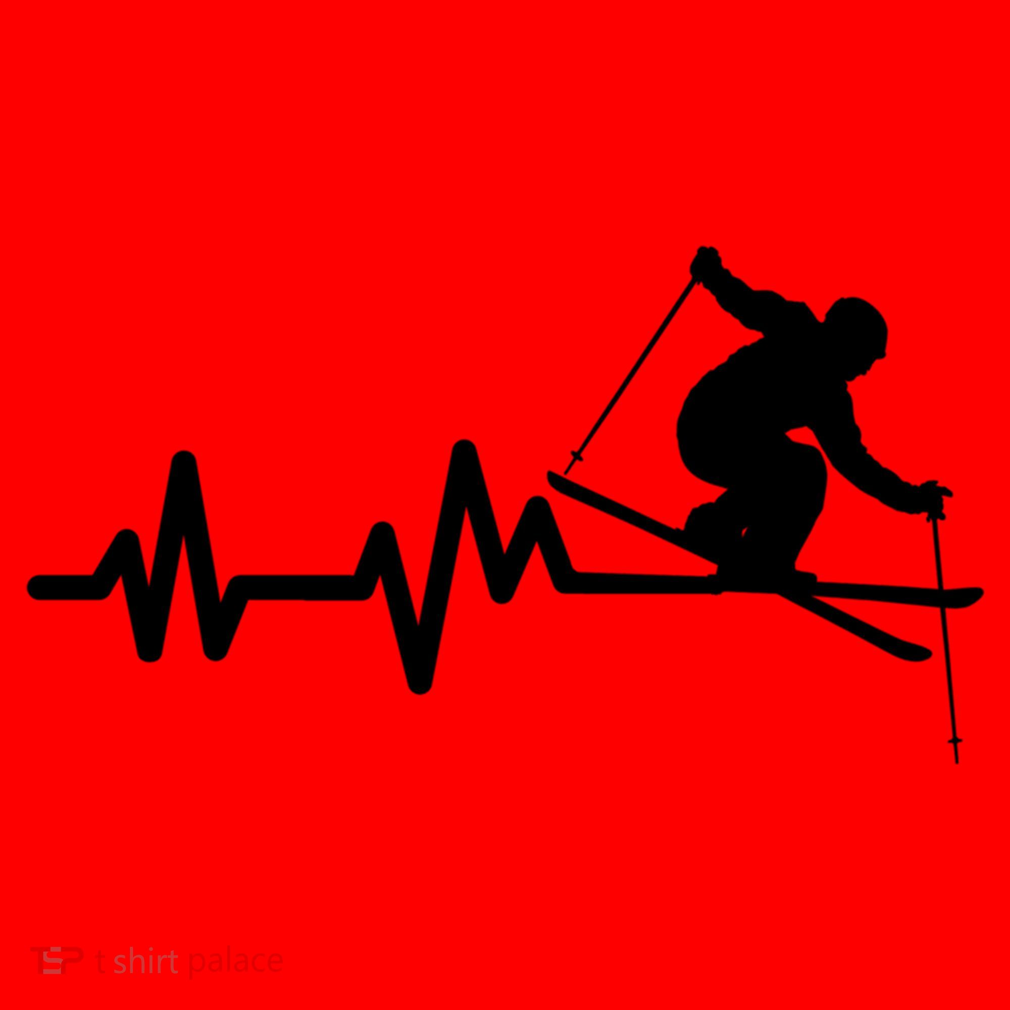 Ski Heartbeat Skiing Skier Great Gift Santa Hat