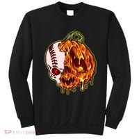 Spooky Halloween Skull Pumpkin Baseball Sweatshirt thumb 0
