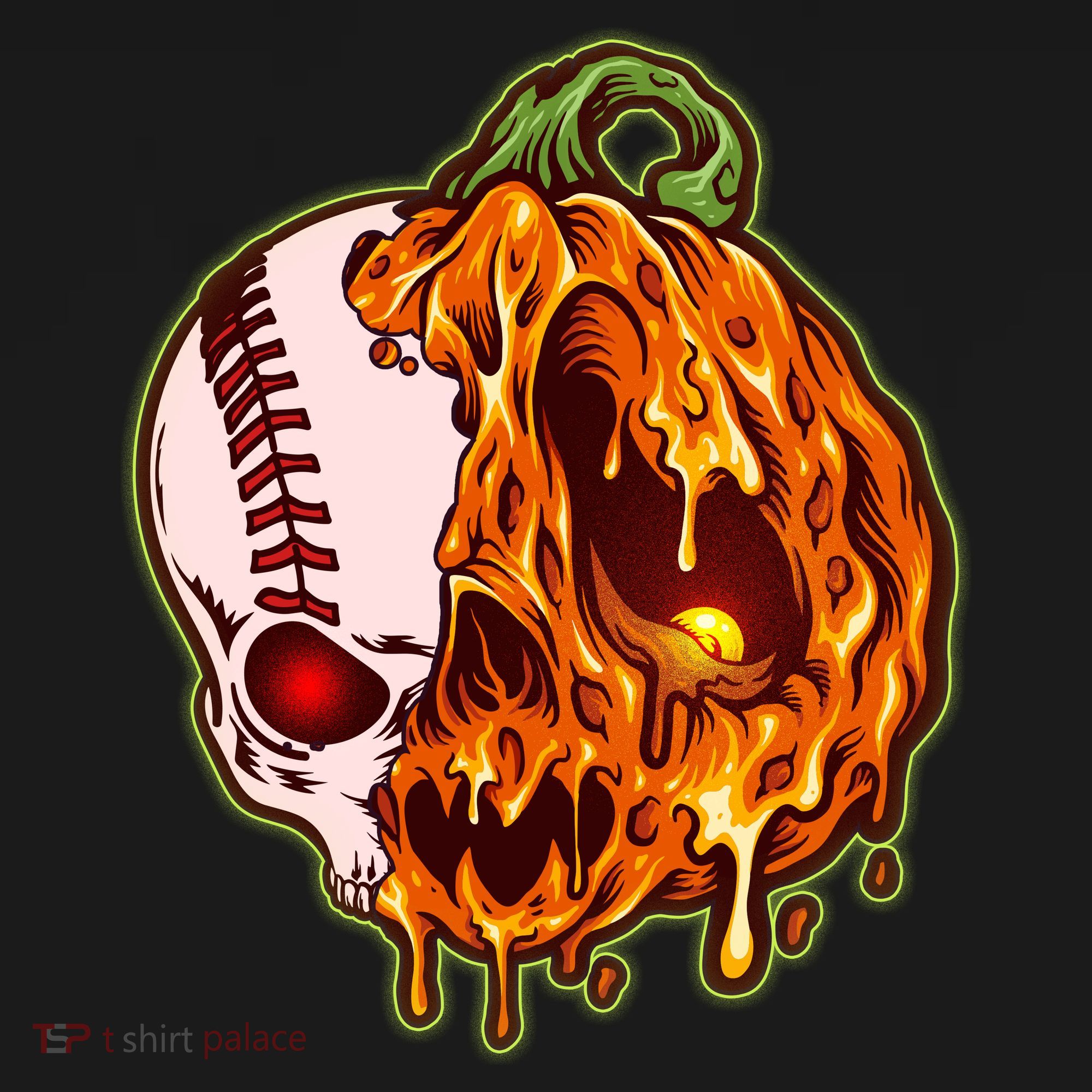 Spooky Halloween Skull Pumpkin Baseball Bucket Hat