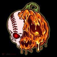 Spooky Halloween Skull Pumpkin Baseball Coffee Mug thumb 5