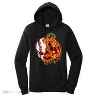 Spooky Halloween Skull Pumpkin Baseball Women's Hoodie thumb 0
