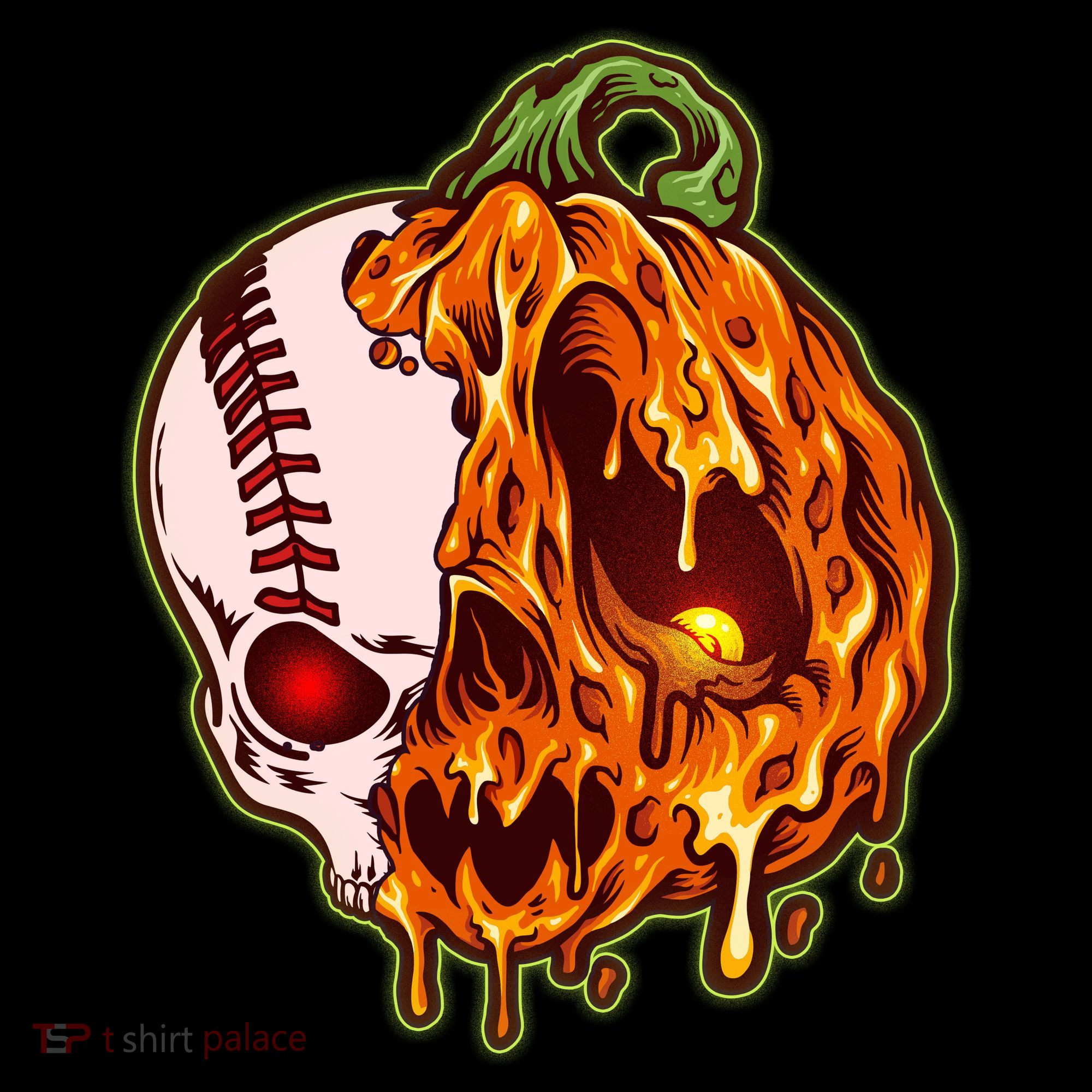 Spooky Halloween Skull Pumpkin Baseball Baby Bodysuit