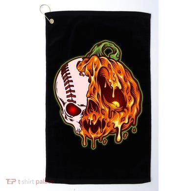 Spooky Halloween Skull Pumpkin Baseball Golf Towel