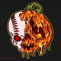 Spooky Halloween Skull Pumpkin Baseball Toddler T-Shirt thumb 4