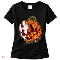 Spooky Halloween Skull Pumpkin Baseball Women's T-Shirt thumb 0