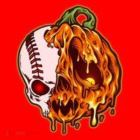Spooky Halloween Skull Pumpkin Baseball Santa Hat thumb 1