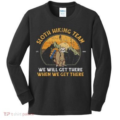 Sloth Hiking Sloth Hiking Team Kids Long Sleeve Shirt