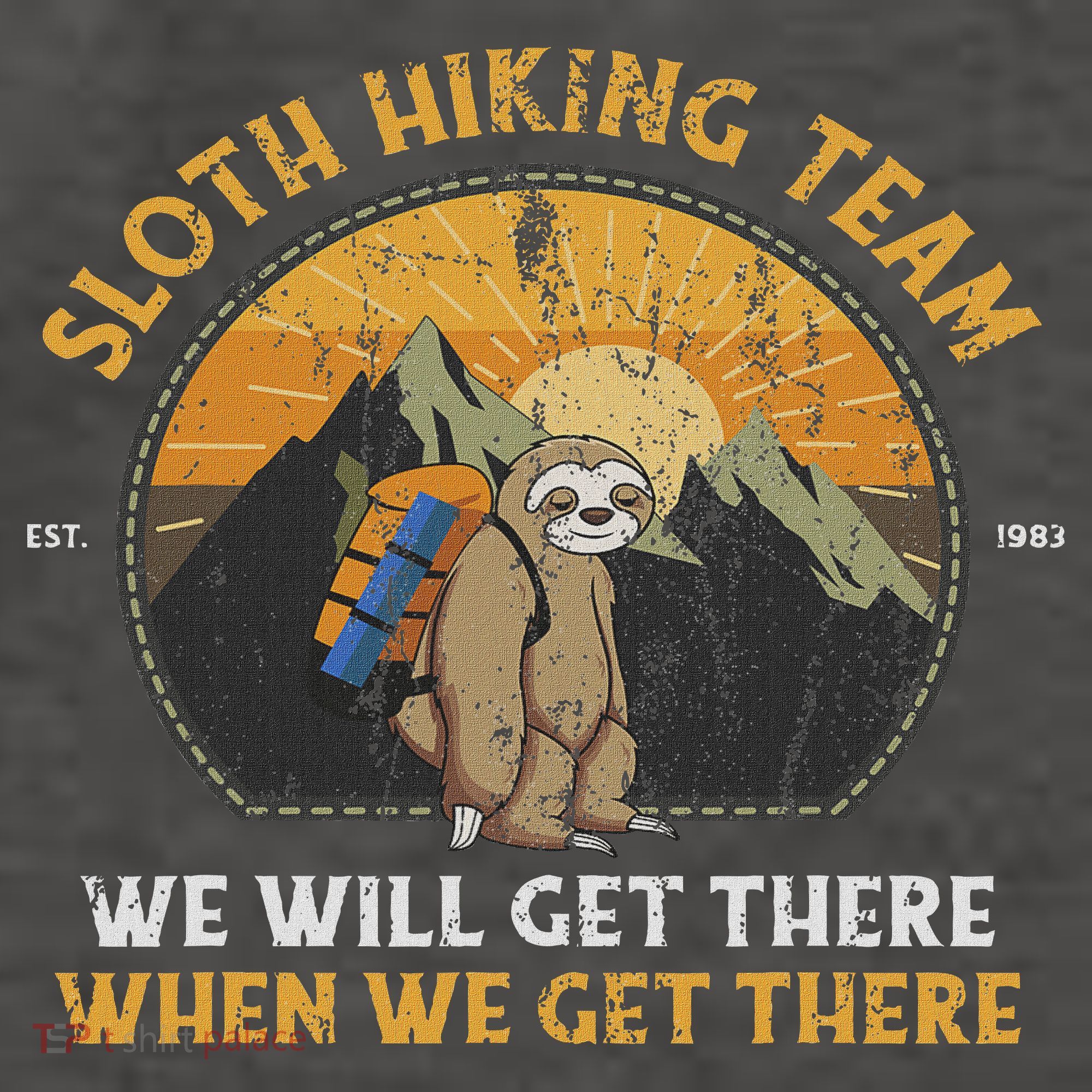 Sloth Hiking Sloth Hiking Team Vector Backpack