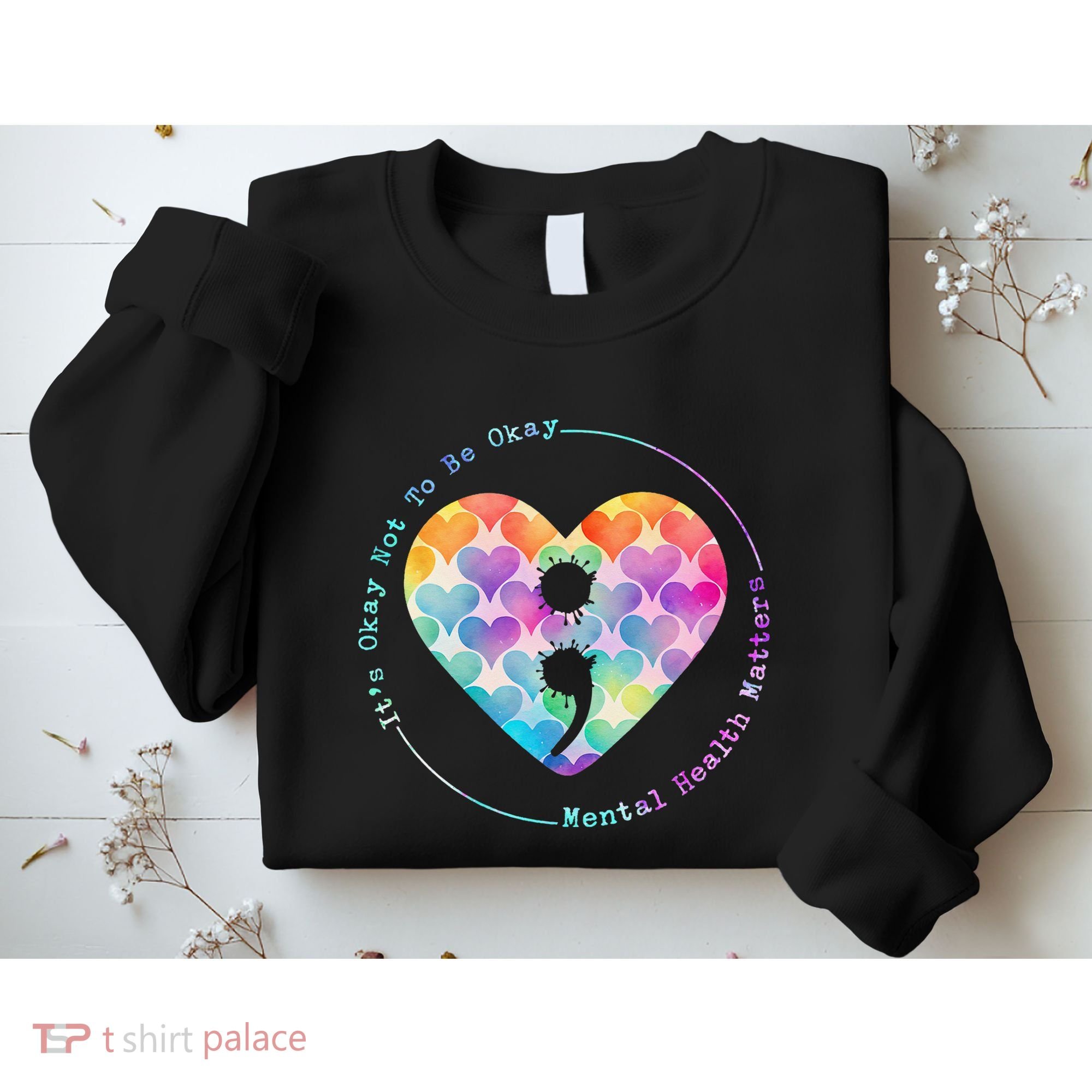 Semicolon Heart Suicide Prevention Mental Health Awareness Sweatshirt