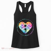 Semicolon Heart Suicide Prevention Mental Health Awareness Women's Tank Top thumb 0