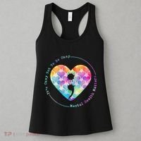Semicolon Heart Suicide Prevention Mental Health Awareness Women's Tank Top thumb 3