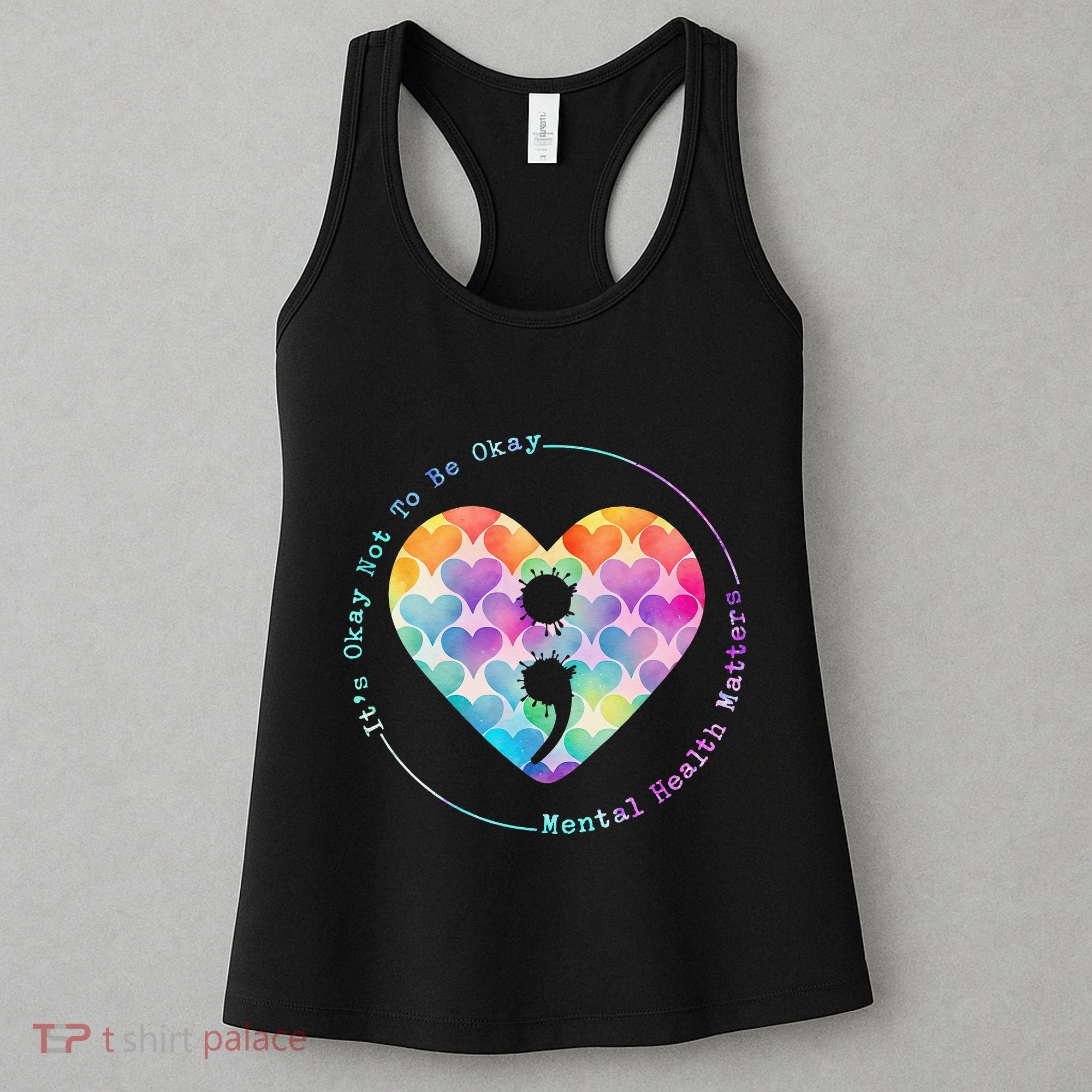 Semicolon Heart Suicide Prevention Mental Health Awareness Women's Tank Top