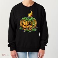 Spooky Halloween Scary Pumpkins Candle Women's Sweatshirt thumb 0