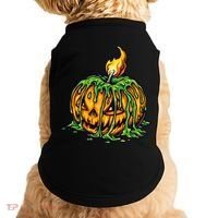 Spooky Halloween Scary Pumpkins Candle Doggie Tank thumb 0