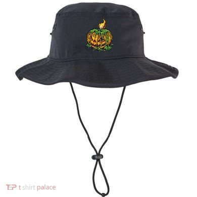 Spooky Halloween Scary Pumpkins Candle Bucket Hat