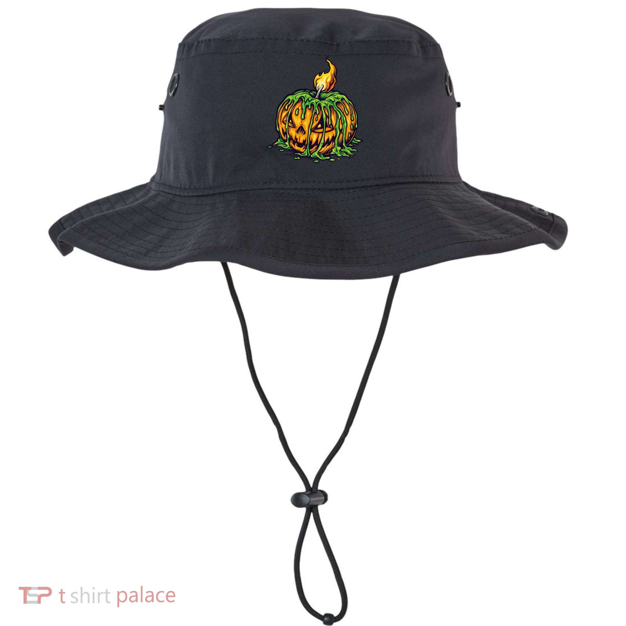 Spooky Halloween Scary Pumpkins Candle Bucket Hat