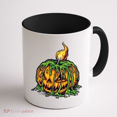 Spooky Halloween Scary Pumpkins Candle Coffee Mug back