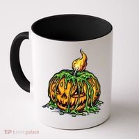 Spooky Halloween Scary Pumpkins Candle Coffee Mug thumb 0