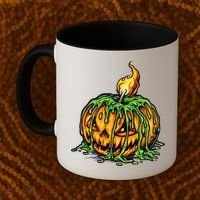 Spooky Halloween Scary Pumpkins Candle Coffee Mug thumb 2