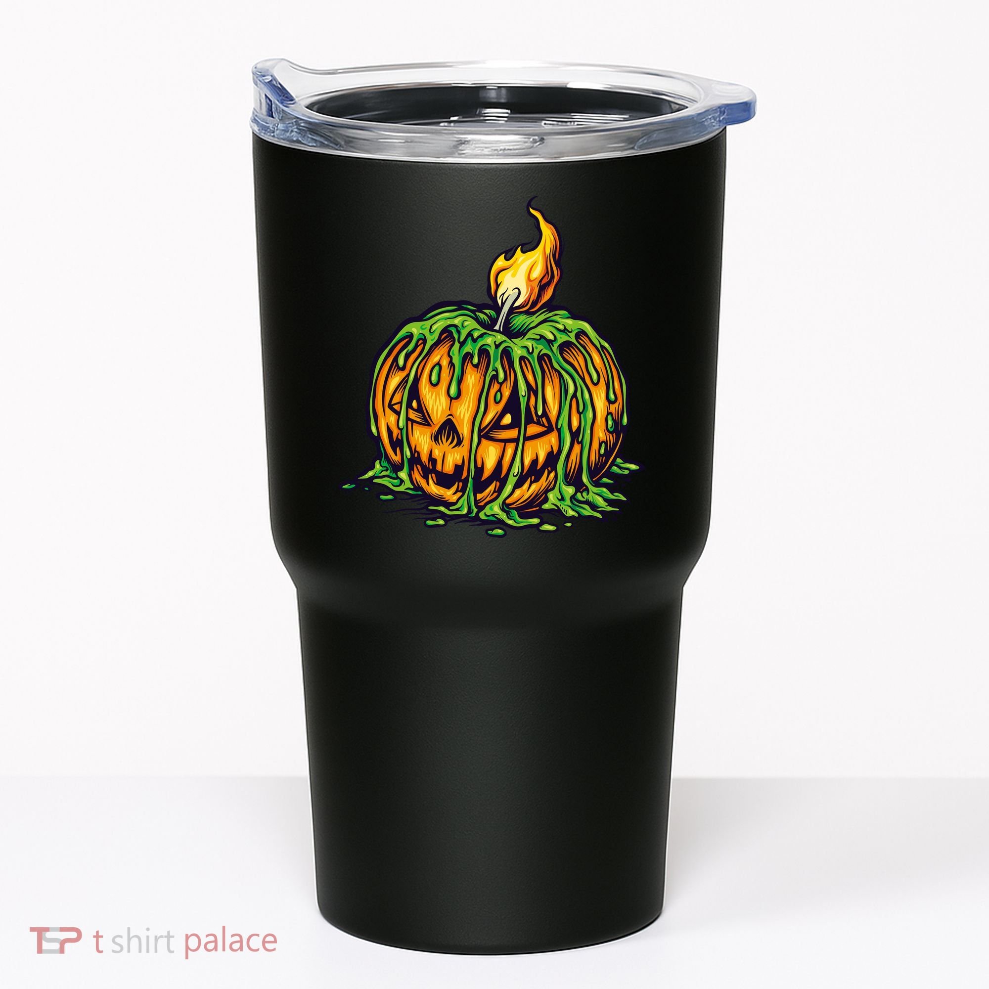 Spooky Halloween Scary Pumpkins Candle Tumbler