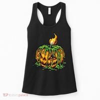 Spooky Halloween Scary Pumpkins Candle Women's Tank Top thumb 0