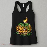 Spooky Halloween Scary Pumpkins Candle Women's Tank Top thumb 3