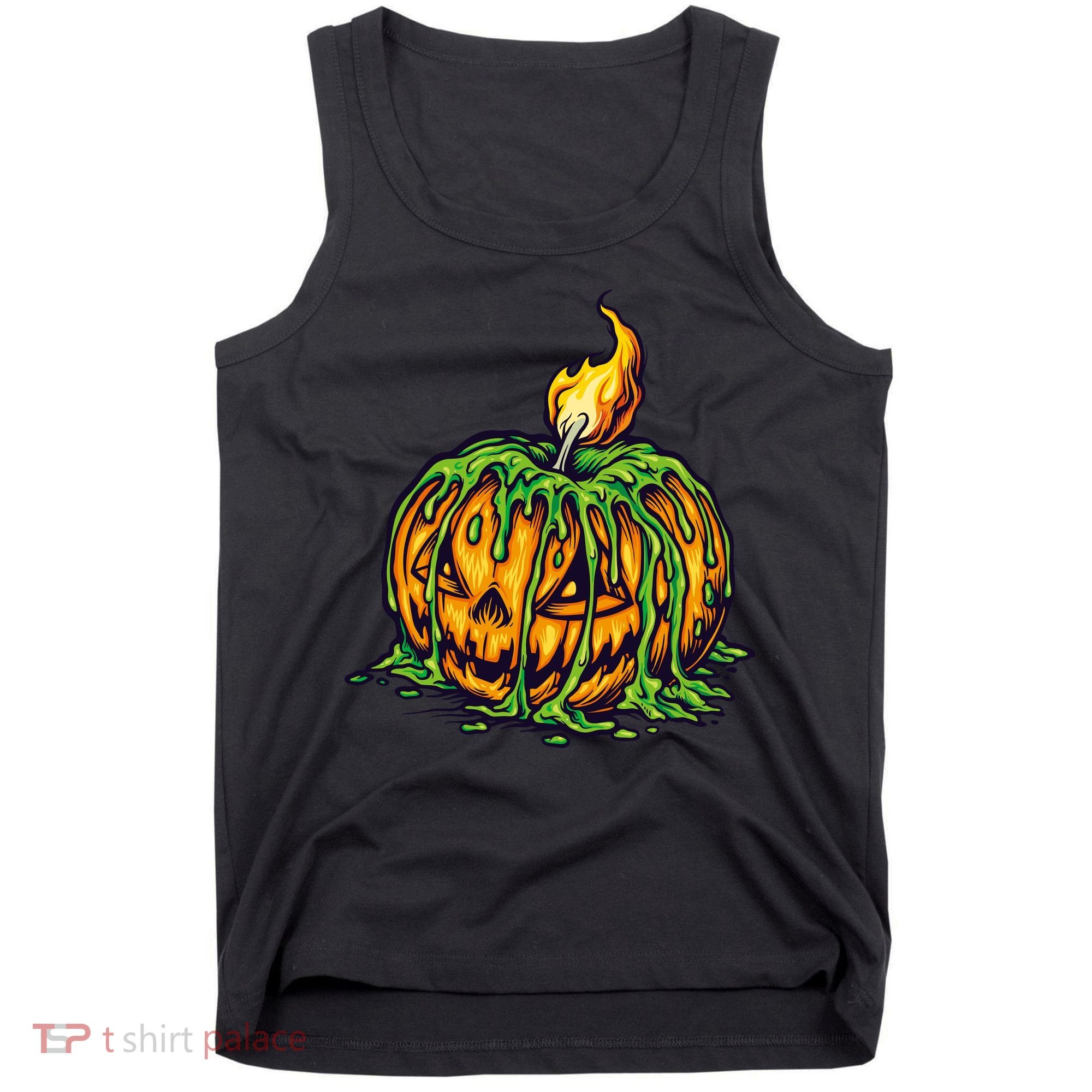 Spooky Halloween Scary Pumpkins Candle Tank Top