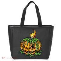 Spooky Halloween Scary Pumpkins Candle Tote Bag thumb 0
