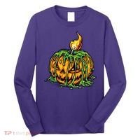Spooky Halloween Scary Pumpkins Candle Long Sleeve Shirt thumb 0