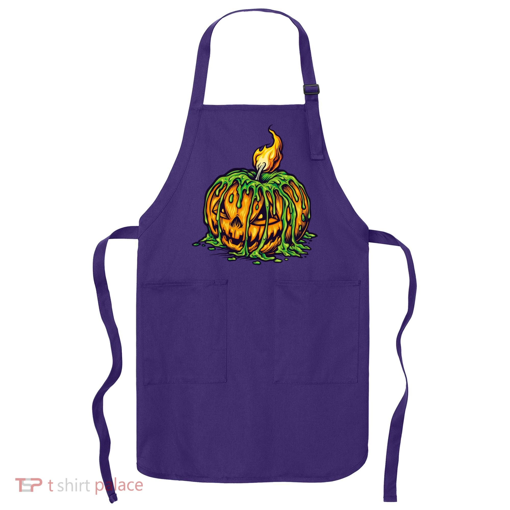Spooky Halloween Scary Pumpkins Candle Apron