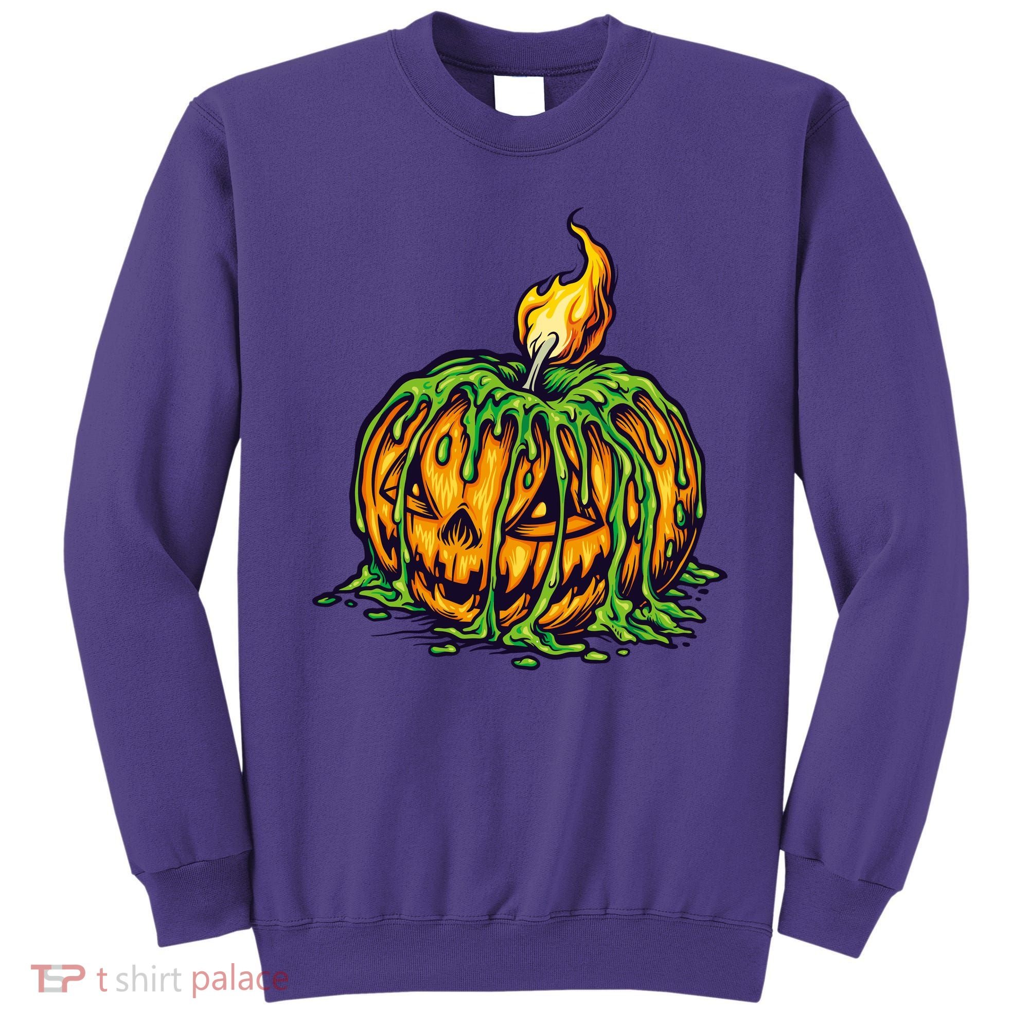 Spooky Halloween Scary Pumpkins Candle Sweatshirt