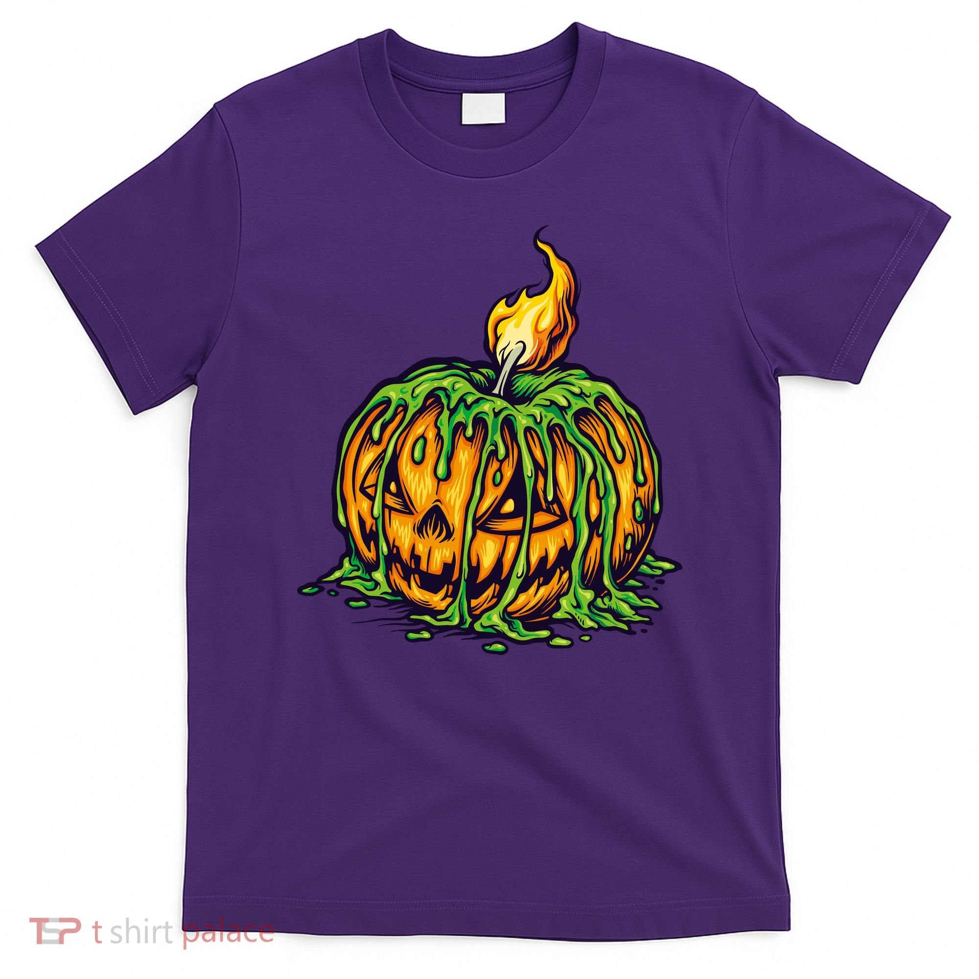 Spooky Halloween Scary Pumpkins Candle T-Shirt