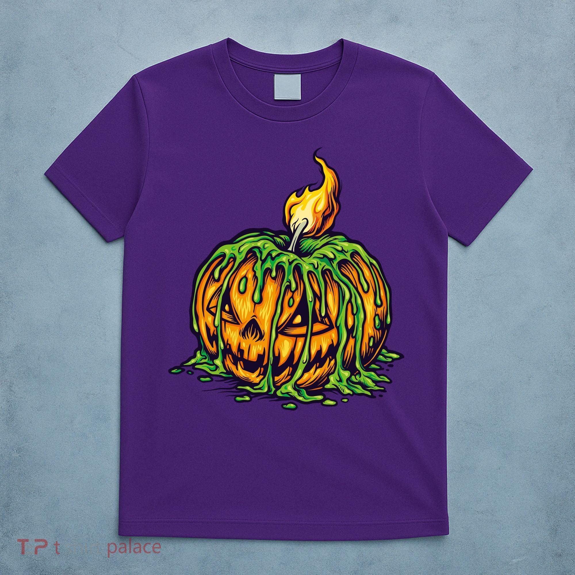 Spooky Halloween Scary Pumpkins Candle T-Shirt