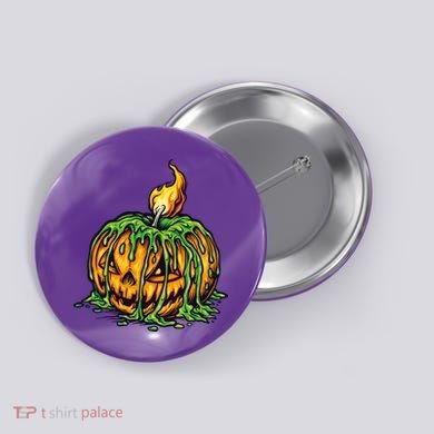 Spooky Halloween Scary Pumpkins Candle Button