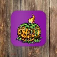 Spooky Halloween Scary Pumpkins Candle Coaster thumb 0