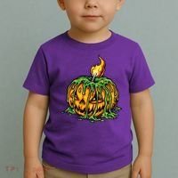 Spooky Halloween Scary Pumpkins Candle Toddler T-Shirt thumb 2