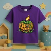 Spooky Halloween Scary Pumpkins Candle Toddler T-Shirt thumb 3