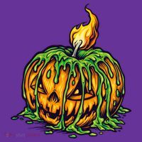 Spooky Halloween Scary Pumpkins Candle Kids Sweatshirt thumb 2
