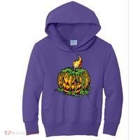 Spooky Halloween Scary Pumpkins Candle Kids Hoodie thumb 0
