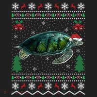 Santa Hat Sea Turtles Lover Xmas Gift Ugly Turtle Christmas Gift Women's Sweatshirt thumb 2