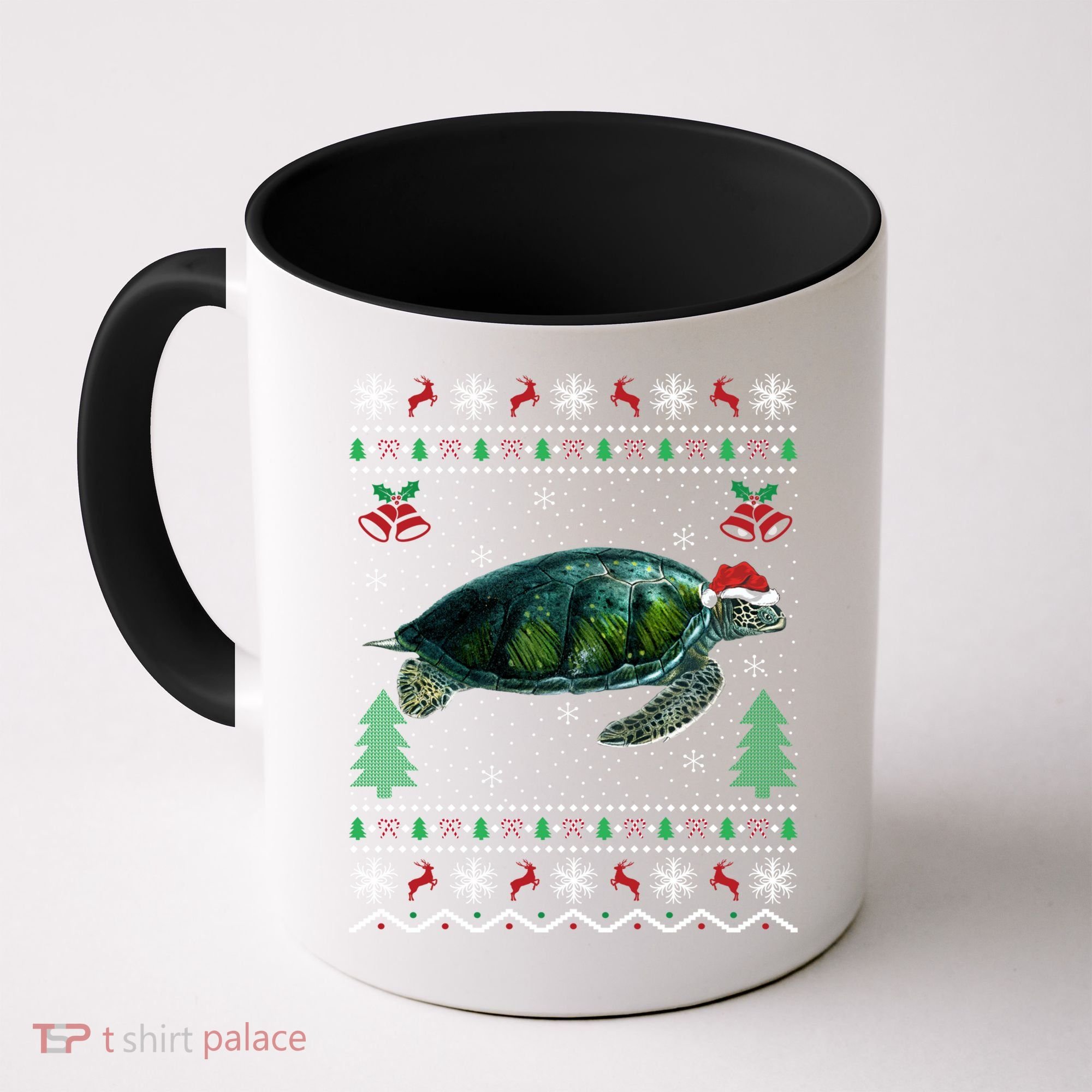 Santa Hat Sea Turtles Lover Xmas Gift Ugly Turtle Christmas Gift Coffee Mug