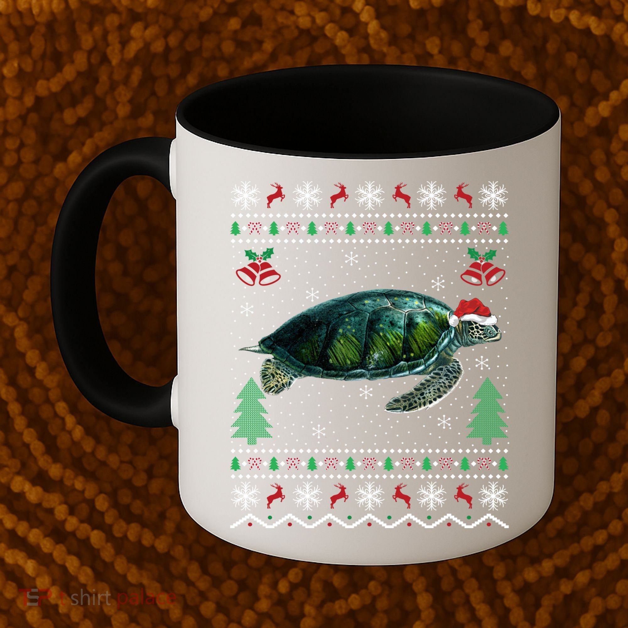 Santa Hat Sea Turtles Lover Xmas Gift Ugly Turtle Christmas Gift Coffee Mug